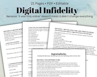 Digital Infidelity Recovery Workbook Betrayed Partner Healing, Rebuilding Trust After Cheating, Relationship Boundaries & Therapy Workshee