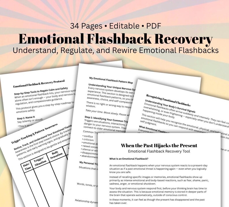 Emotional Flashback Recovery Workbook, Trauma-informed Self-regulation ...