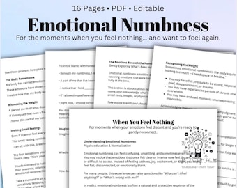 Emotional Numbness Workbook, Nervous System Healing, Trauma Recovery (PDF)
