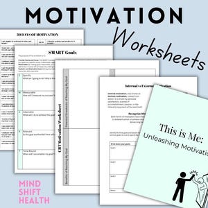 Motivational Workbook Motivational Worksheet CBT SMART Goal Therapeutic Worksheet Mental Healh Practitioners Psychology Tool Behavior Aid