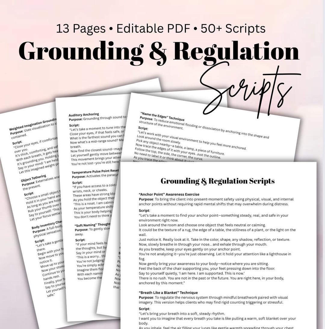 Grounding and Regulation Script Bank Unique Techniques for Therapy ...