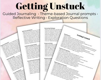 Getting Unstuck Feeling Stuck Journal Prompts: Clarity, Confidence (Digital Download)