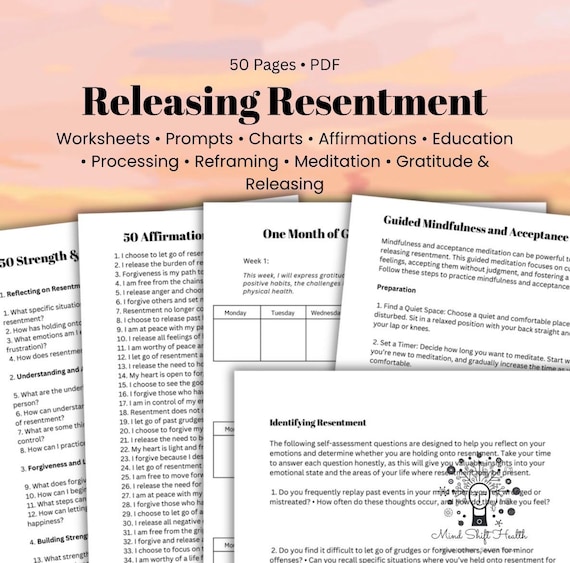 Letting Go of Resentment Workbook for Guided Exercises to Release Feelings Emotional Regulation