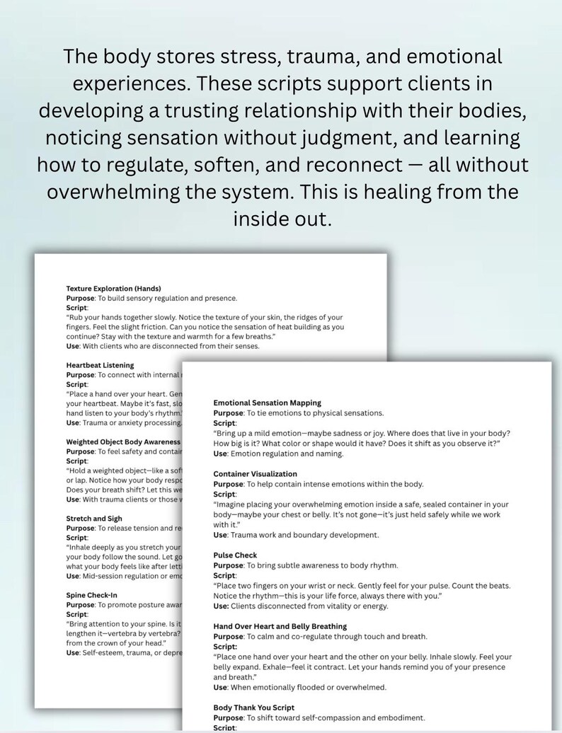Somatic Body Awareness Scripts: Trauma Healing & Mindfulness Prompts ...