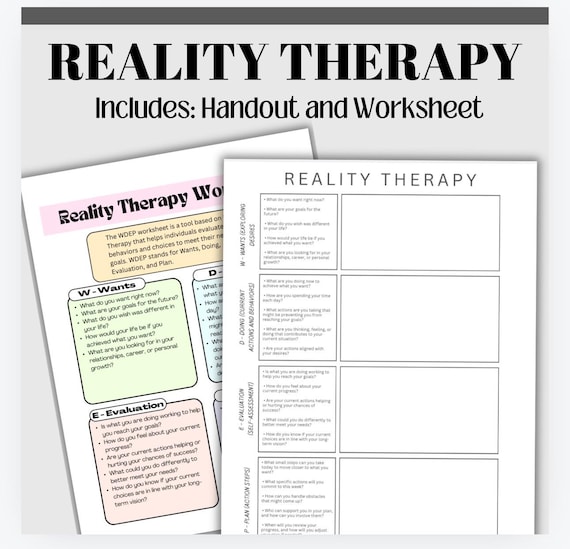 Reality Therapy Worksheet: WDEP Self-Reflection Tool (Digital Download)