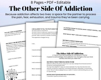 Spouse of Addict Worksheet Partner of Addict Healing Addiction Trauma & Trust Issues Recovery Support Therapy PDF