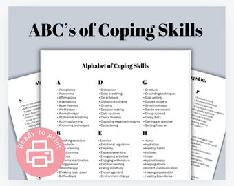 Coping Skills Coping Strategy Emotional Regulation Self Care PTSD Depression Anxiety Relief Educational Coping Skill  Therapy Reference Tool