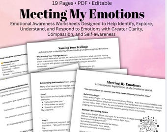 Emotional Awareness Worksheet Naming Your Feelings Guide Therapy Worksheet for Clients Emotional Regulation Tool Therapist Resource