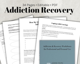 Addiction Recovery Workbook | Guided Self-Reflection & Healing Exercises | Long-Term Recovery Planner | Digital Printable