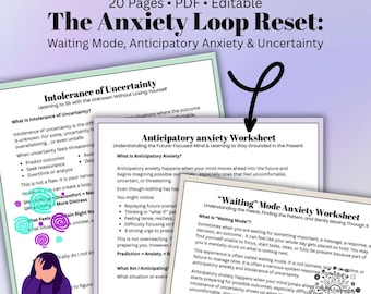 Anticipatory Anxiety CBT Worksheets, Waiting Mode Coping Tools (PDF)