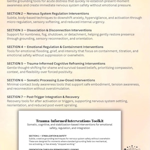 Professional trauma-informed therapy resource featuring reflective prompts and practical interventions to help clients explore emotional triggers, recognize patterns, and develop healthier coping strategies.