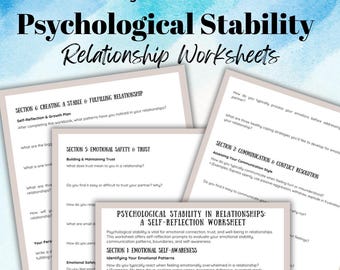 Emotional Stability in Relationships Workbook Self-Reflection, Boundaries, Communication & Trust