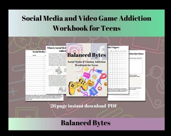 Adicción a Internet para niños Adicción al tiempo de pantalla Cuaderno de trabajo para adolescentes con videojuegos en Internet Hábitos saludables para niños Límites Registros de cuidado personal