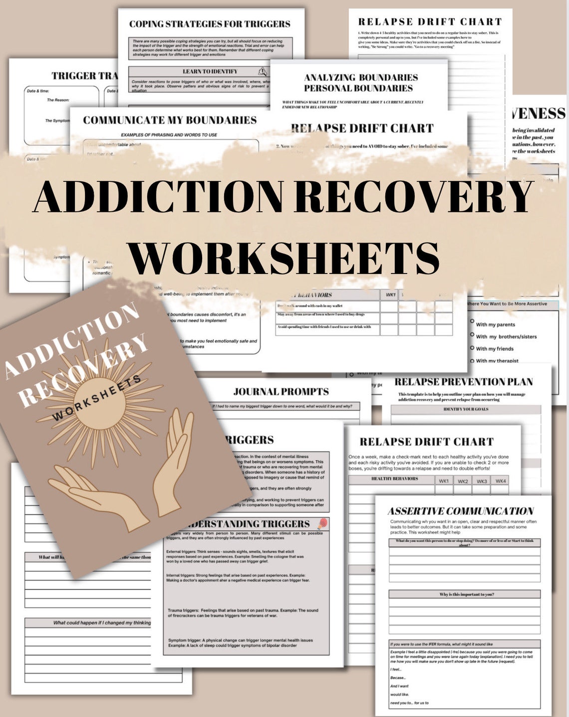 Addiction Recovery Worksheets for Addiction Sobriety Planner for