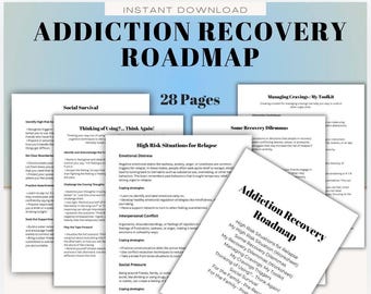 Addiction Recovery Roadmap | Relapse Prevention Workbook | Family Support Guide | Printable Mental Health Digital Download