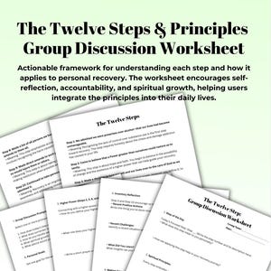 Hoja de trabajo de recuperación de doce pasos: Discusión grupal y principios (PDF)