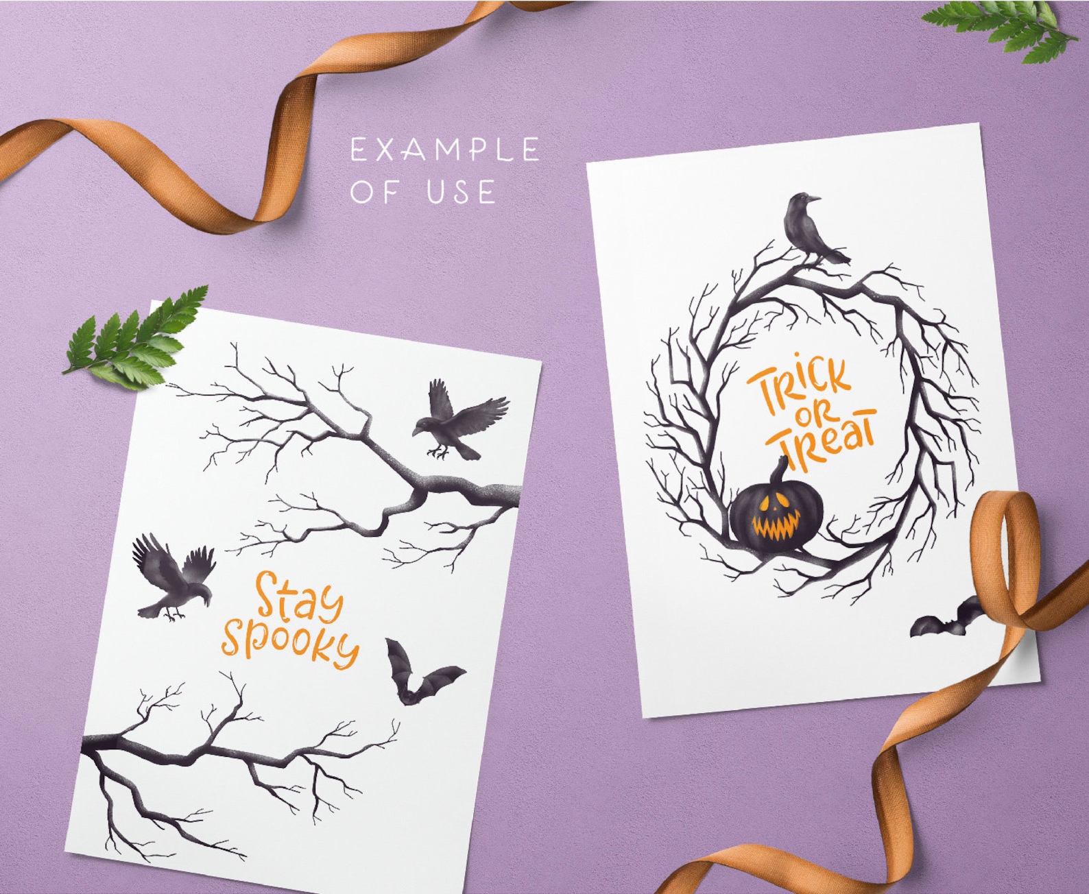Halloween Procreate Stamp Set – 100+ Brushes With Pumpkins, Bats ...