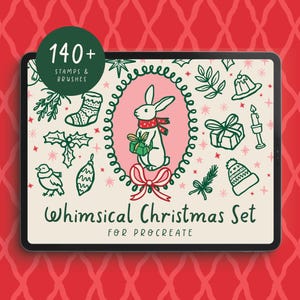 Christmas Procreate Brushes & Stamps – Whimsical Retro Holiday Set