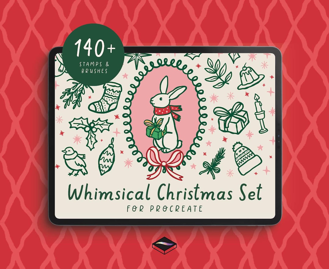 Whimsical Christmas – Procreate Stamps and Brushes for Retro Holiday ...