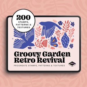 Penselen met retro bloemen: 200 botanische stempels voor vintage bloemen en abstract ontwerp