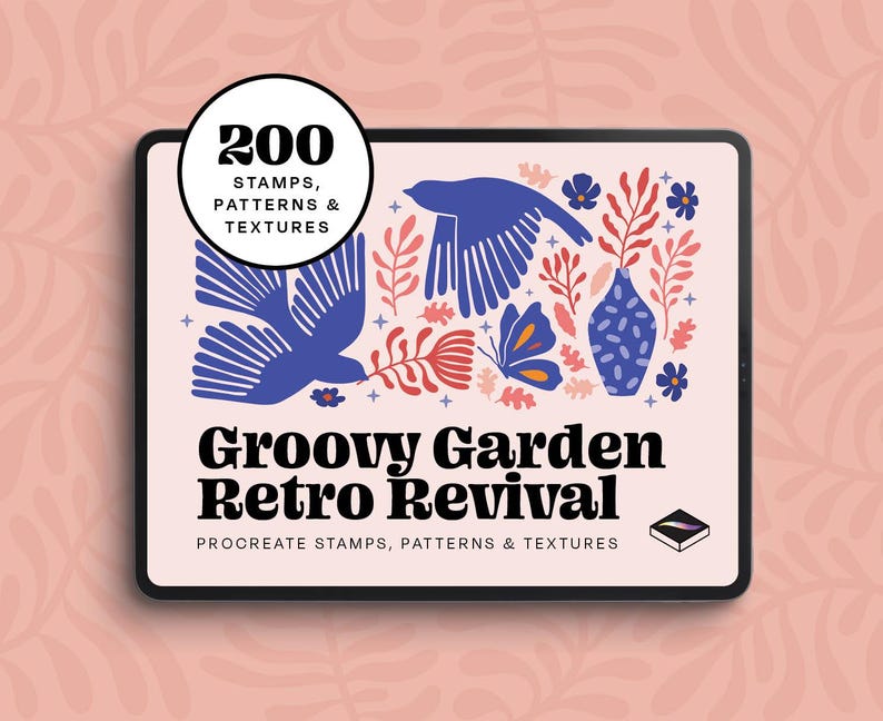 Retro Floral Procreate Brushes - 200 Botanical Stamps for Vintage ...