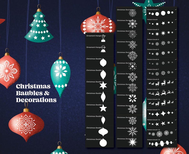 Christmas Magic Procreate Brush Set – 200+ Festive Stamps With Snow ...