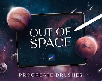 Out of Space Procreate Brushes | Create a space atmosphere with stamp, texture, and glow brushes on your iPad | Instant Download