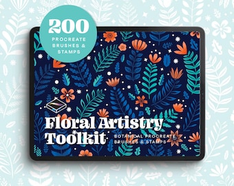 Floral Artistry Toolkit – 200+ Procreate Brushes and Stamps for Botanical Design, Nature Illustration and Floral Patterns