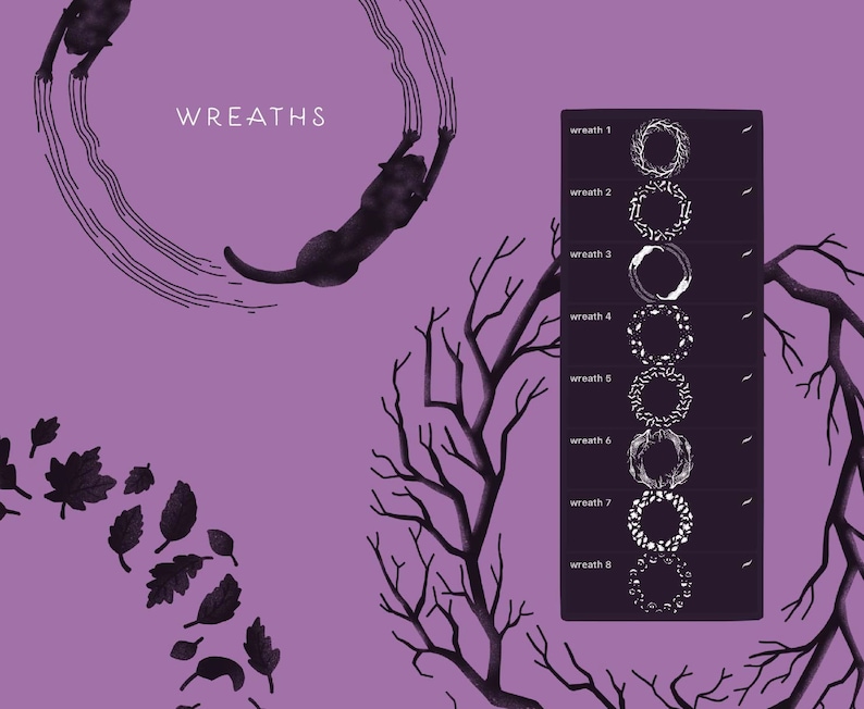 Halloween Procreate Stamp Set – 100+ Brushes With Pumpkins, Bats ...