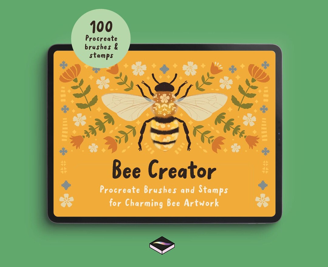 Bee Creator Procreate Brush Set - Bee Stamps, Floral Brushes and ...