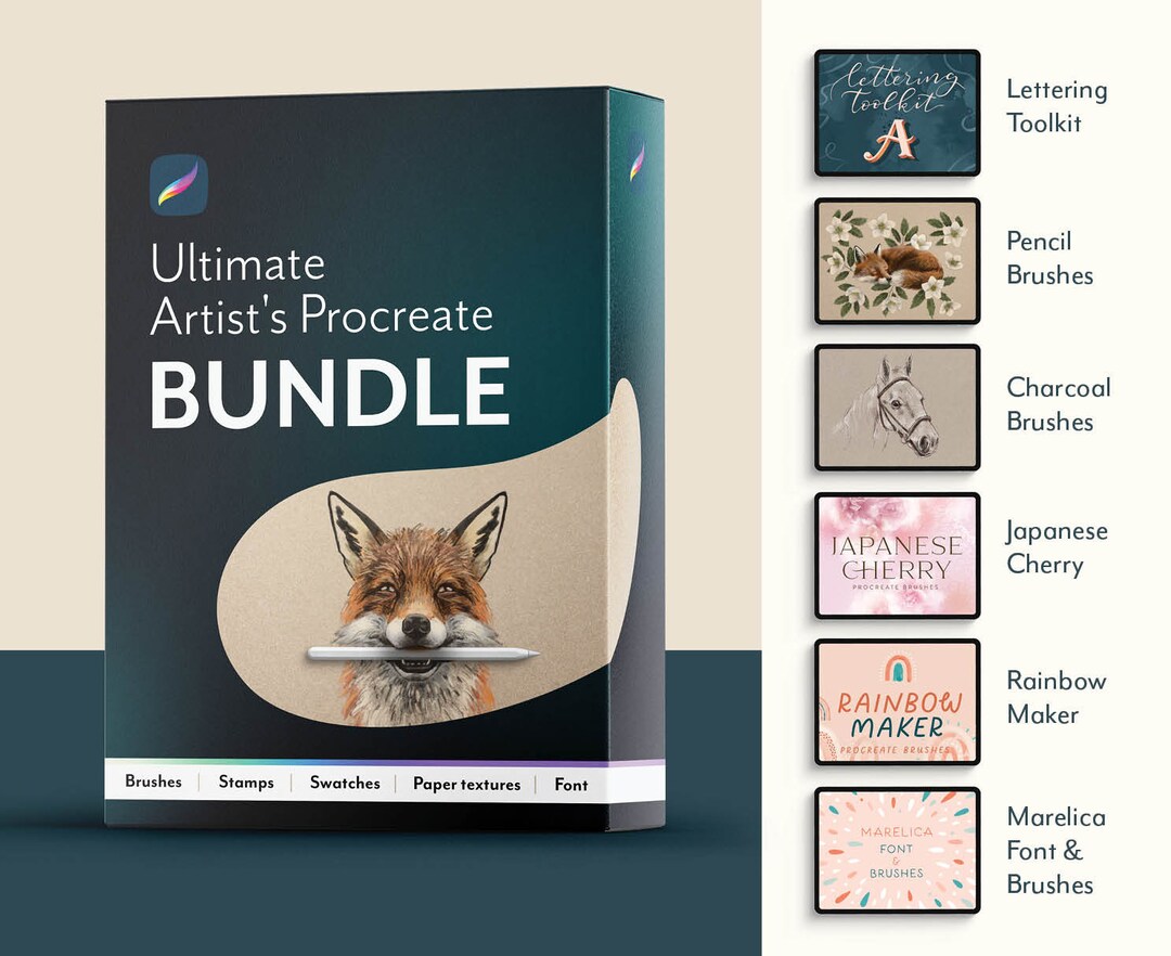 Ultimate Procreate Brush Bundle - Pencil, Lettering, Floral, Texture ...