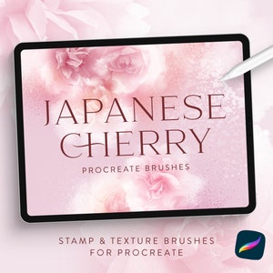 日本の桜の Procreate ブラシ セット: デジタル iPad アート用の花のスタンプとテクスチャをすぐにダウンロード | DIY 春の花のアート