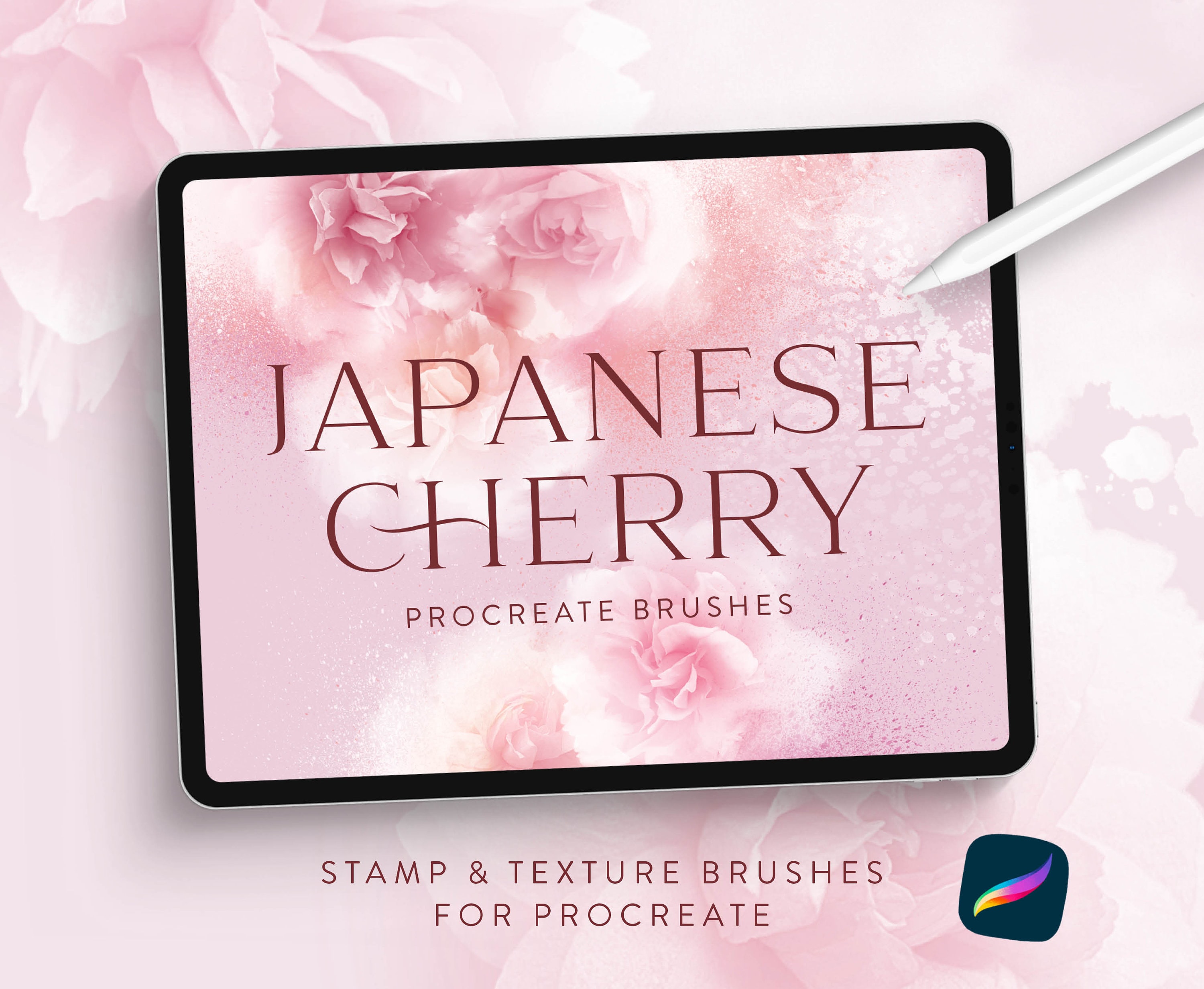 Japanese Cherry Blossom Procreate Brush Set Floral Stamps and Etsy