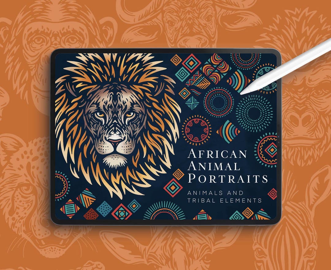Procreate African Animals and Tribal Patterns – Safari Wildlife Stamps ...