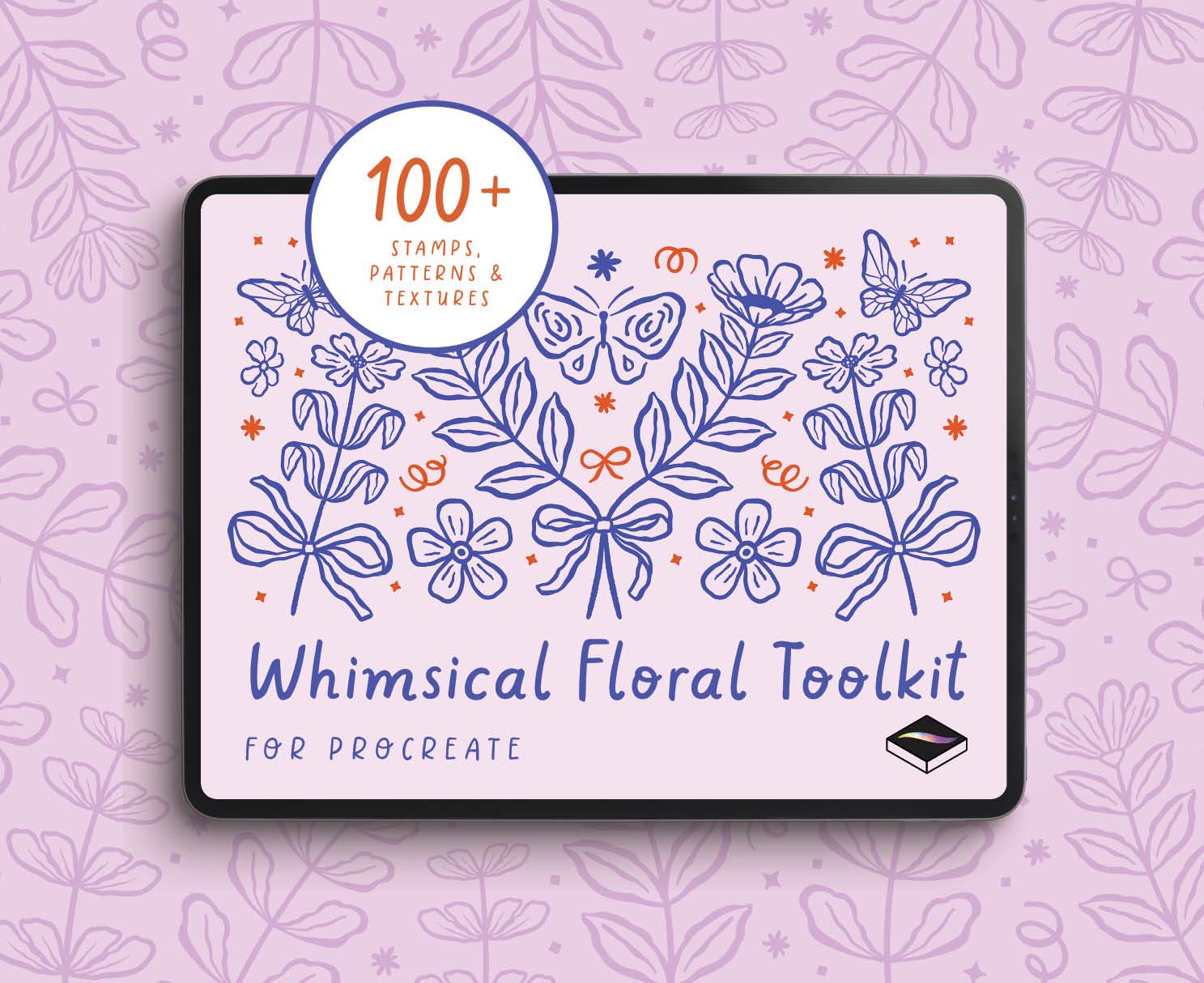 Whimsical Floral Brush Set for Procreate – 100+ Hand-drawn Stamps With ...