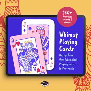 Whimsy Playing Cards Procreate Toolkit - Design Unique Playing Cards with Faces, Hands, Crowns, and Decorative Elements