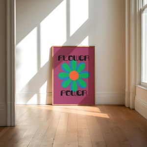 Flower-Power | Wandkunst | A5-A1 | Retro| Kunstdruck | Poster | Wohnkultur | Hippie | 1960er Jahre | Illustration | Psychedelisch | Bunt