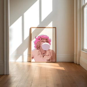Inspirado en grasa / Abandono escolar de belleza / Frenchy / Arte de pared / A5-A1 / Póster / Musical / Impresión / Rosa / Retro / Película