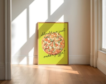 Retro Pizza Art Print: Funny Kitchen Wall Decor