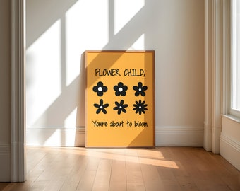 Flower Child Art Print: 70s Retro Home Decor