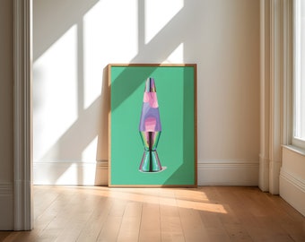 Retro Lava Lampe Kunstdruck: 70s Psychedelic Home Decor