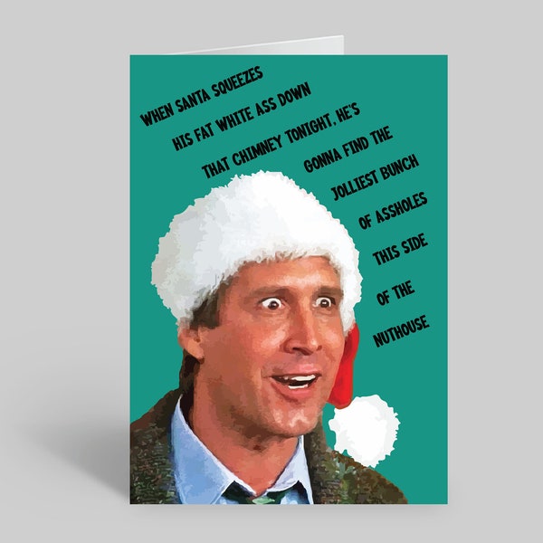 National Lampoon's Inspired | Christmas Vacation | Christmas Card | Chevy Chase | Funny Card | Retro Christmas | Movie Christmas Card | 80's