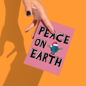 Pace sulla terra/Cartolina di Natale/A6 A5/Natale retrò/Biglietto d'auguri/Cartolina retrò/anni '60/'70/Cartolina festiva/Cartolina di Natale/Mascotte/