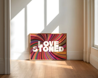 Lovestoned | Wall Art |A5-A1 | Trippy | Retro | Art Prints | Valentine's Day | Love | Psychedelic | Poster | Colourful | Home Decor | Trippy