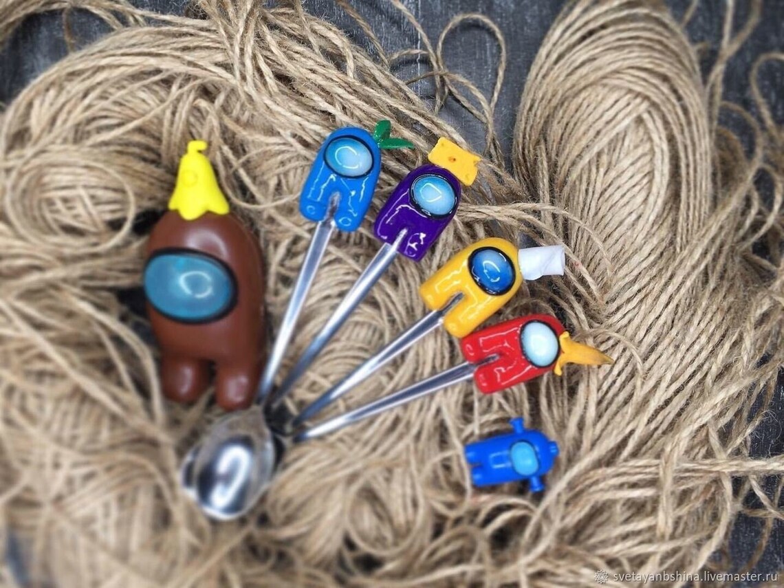 Among Us Tea spoon Among us birthday Ice cream spoon Gamer Etsy