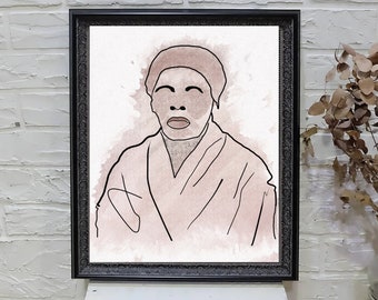 Harriet Tubman Colored High Quality Reproduced Wall Art Historic Figure Wall Home Decor High Resolution Instant Download Printable Artwork