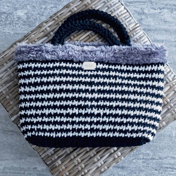 Sac à main en crochet- Pied de Poule