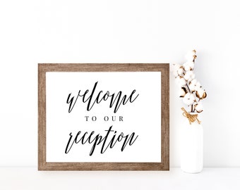 Wedding Print | Wedding Digital Download | Welcome to our Reception | Wedding Sign | Wedding Printable | Wedding Printable Sign | PDF Print