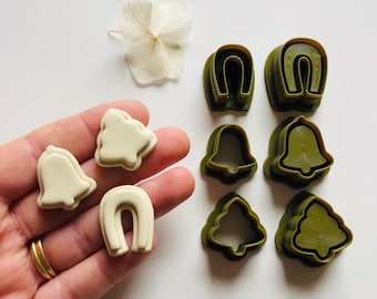 Weihnachten Zwei-Schicht-Formen - Polymer-Ton Ausstecher / Schmuck-Werkzeuge / Ohrring Herstellung / Polymer-Ton-Werkzeuge / Europa / Ohrring Ausstecher / Ton