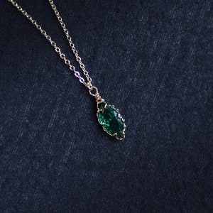 Emerald Green CZ Necklace,Emerald CZ Necklace Gold,May Birthstone Necklace,Emerald Jewelry,Dainty Necklace,Gemstone Necklace,Gift for Her